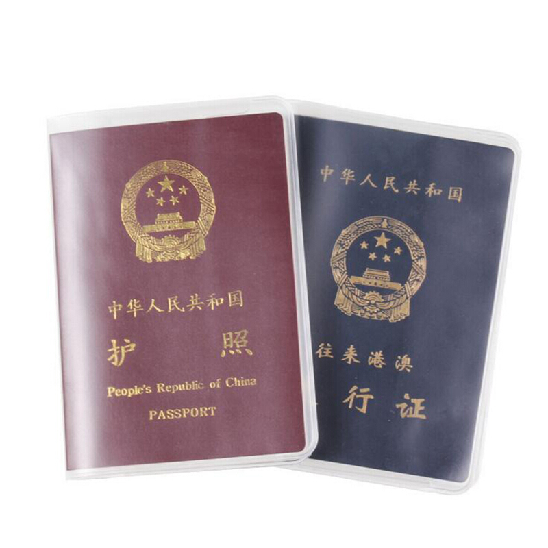 Xinqin passport protective cover thickened multi card passport clip frosted transparent waterproof passport bag 2 sets