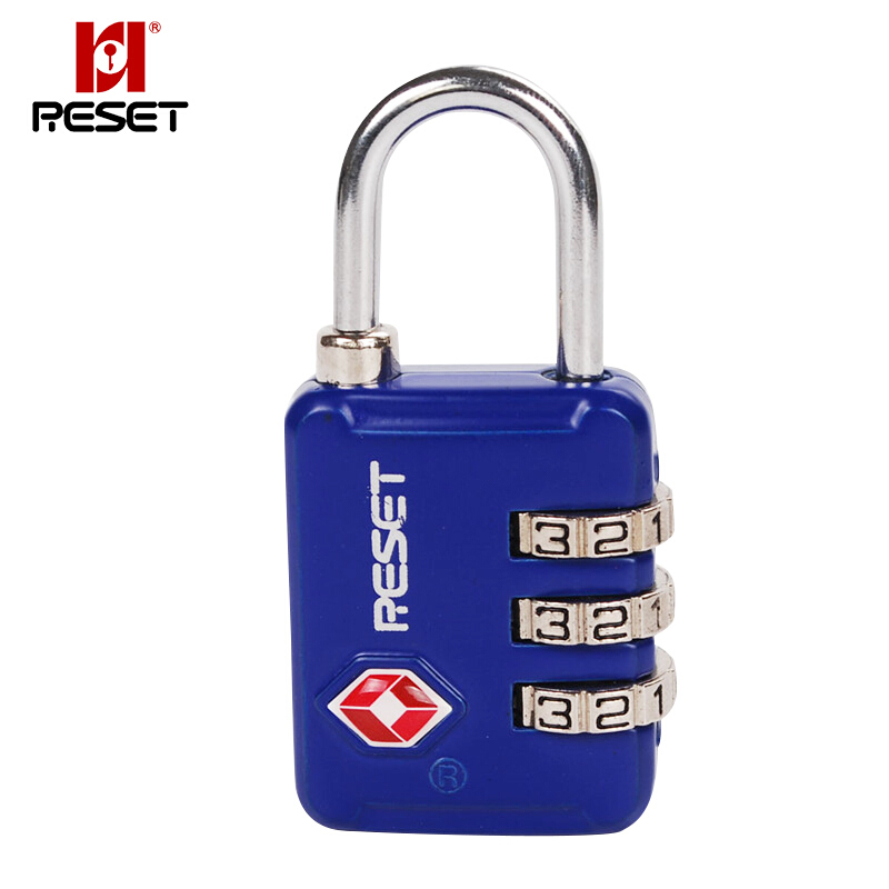Reset rst-141 3-digit TSA customs think key travel trolley case password lock gym backpack door lock padlock blue