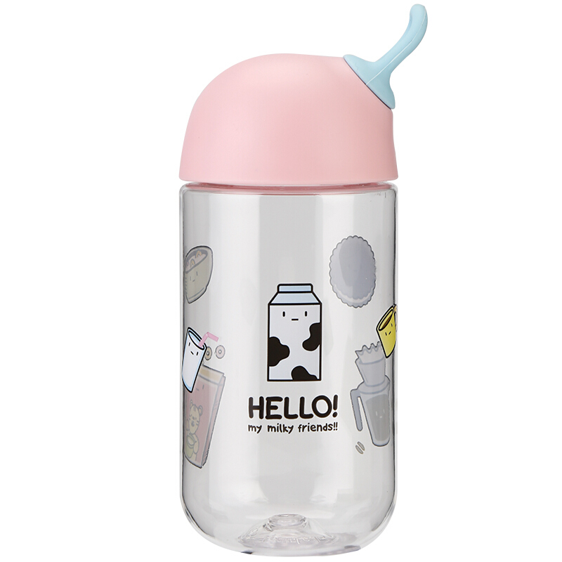 Lock & Lock tritan Plastic Cup sports cup soft cute drinking cup portable tea separated men's and women's tea cup pink 460ml abf653pik
