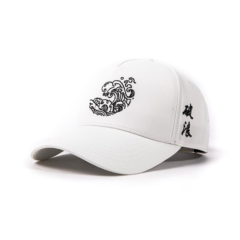 Hat Shihui hats hat men's autumn and winter Korean version tide duck tongue hat Chinese style outdoor sports hat leisure versatile Baseball Cap White (breaking waves) 57-59cm