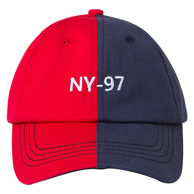 Hanshop hat men's and women's same baseball hat embroidered color matching couple duck tongue hat outdoor sunscreen sunshade hat Street hip hop hat hsm84 size adjustable red and blue