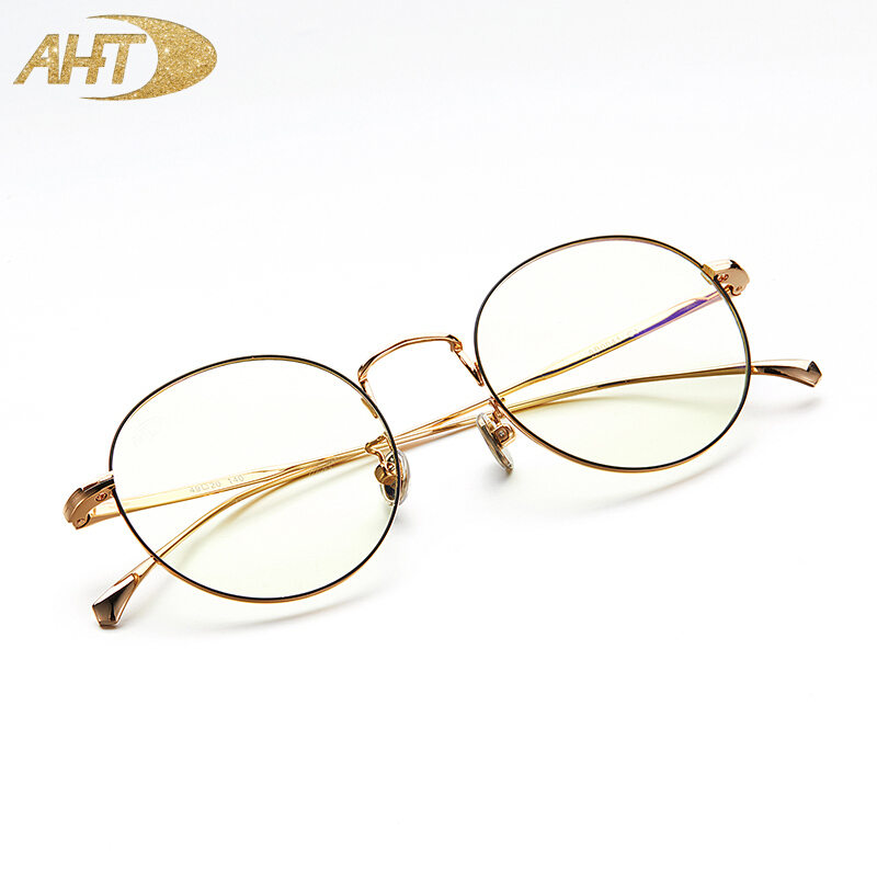 AHT retro anti blue light glasses Computer Anti Radiation goggles men's and women's E-sports glasses lovers' general flat light non degree glasses