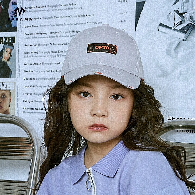 Omto original trendy baseball cap spring and summer style 6-12-year-old boys and girls Sun Hat Baby Duck Tongue hat young children's hat gray one size