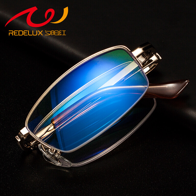 Sunset red reading glasses men's anti blue light folding portable HD comfortable fashion ultra light women's elderly glasses cx5301 400 degrees