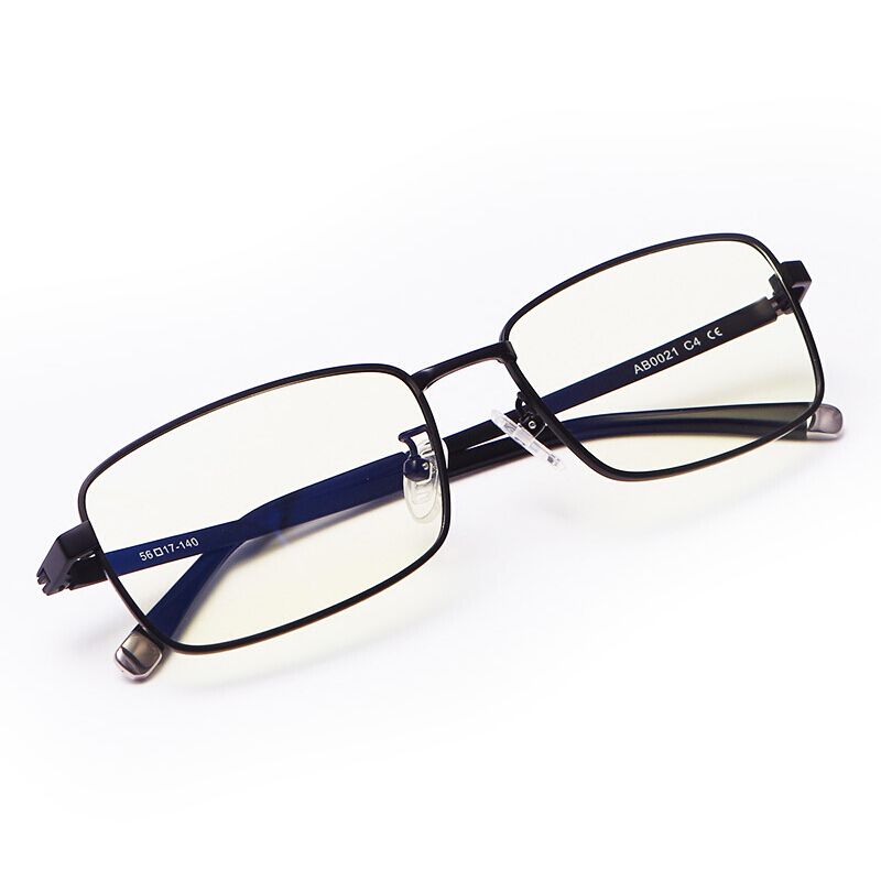 AHT blue light and radiation proof men's flat mirror business office computer goggles cut black