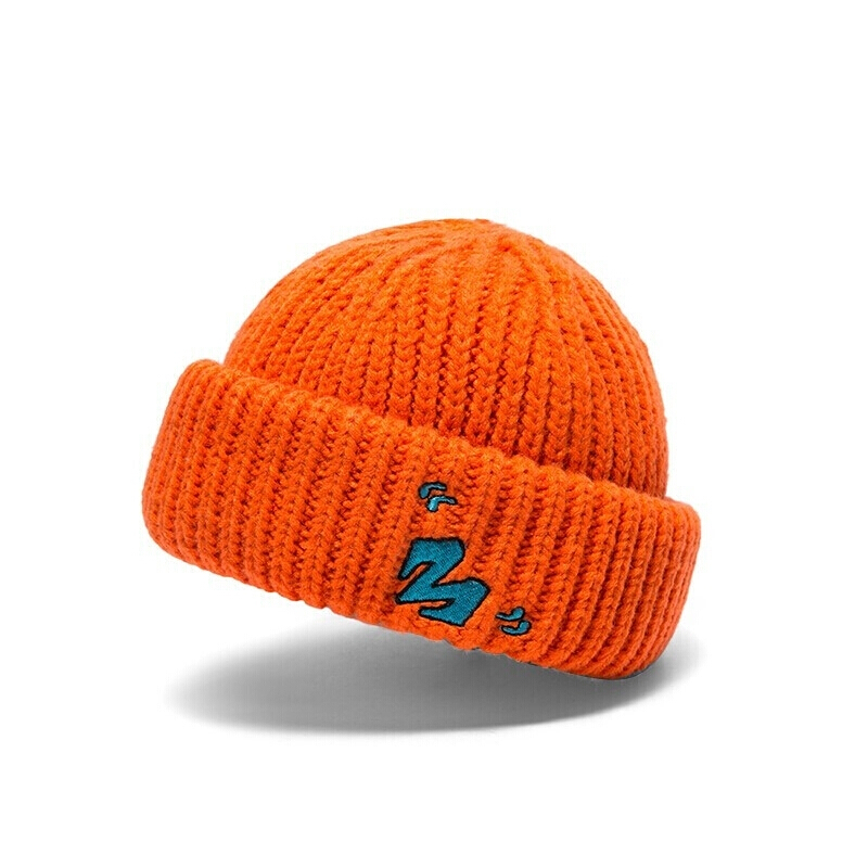 Babama hat men's spring and autumn knitted wool hat tide brand melon skin hat couple autumn and winter warm cold Hat Women's trend partner fourtry orange