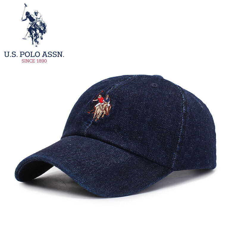 U. S.polo Assn. Hat men's and women's universal baseball cap Sun Visor Hat cowboy color label fashion trend cap gift box smzoo-60005 cowboy blue