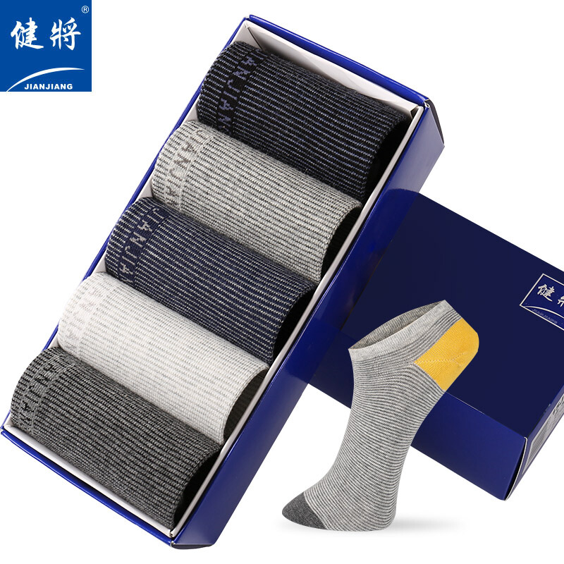Master socks men's socks 5 pairs men's socks stripes breathable comfortable cotton versatile college Style Men's socks size one