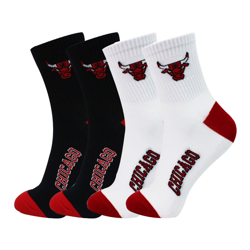 NBA basketball socks men's team fan Socks 2 pairs bulls size one