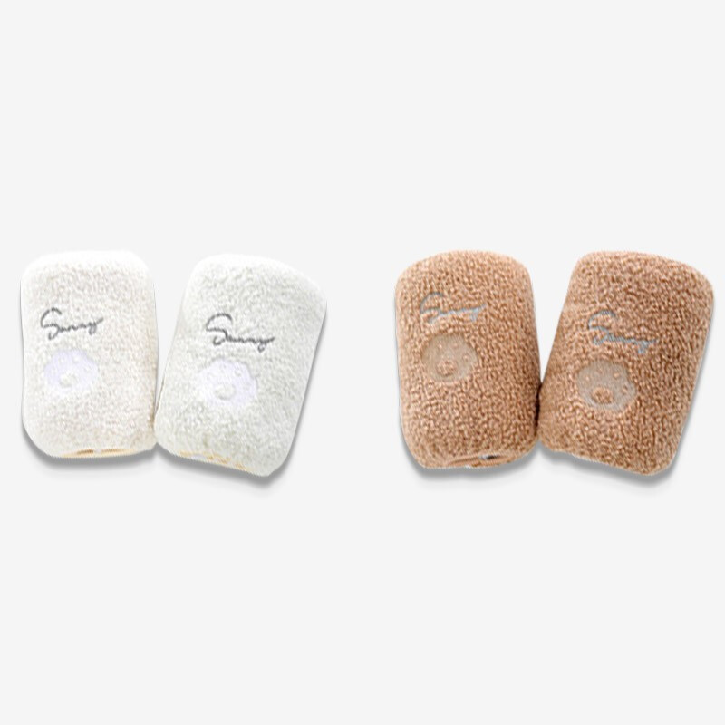 Maxvivi sleeve girls' big children's fruit fleece lion sleeve women's short student plush short sleeve wxt913005 white bear's paw + Khaki bear's paw (2 pairs)