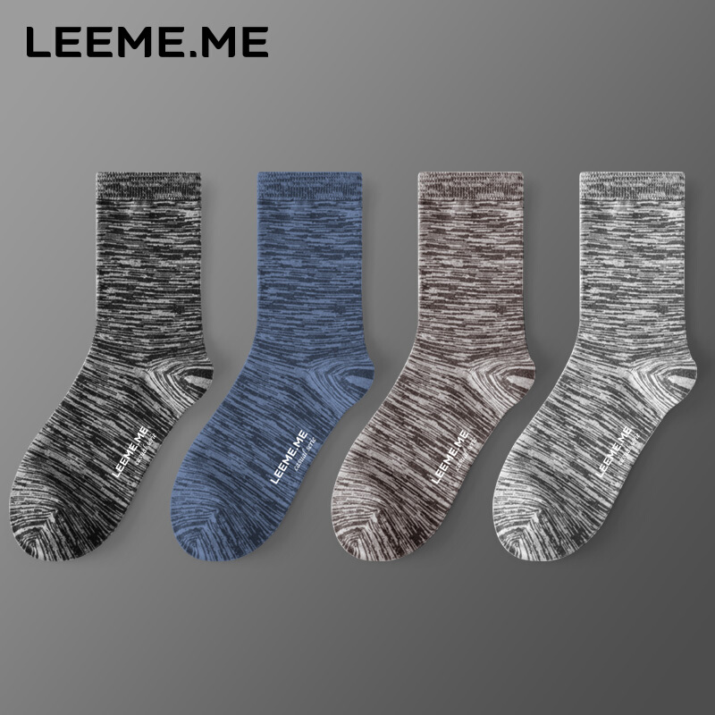 Grain rice socks men's antibacterial and breathable men's cotton socks in spring and summer sweat absorbing business leisure medium tube socks [men's free incoming medium tube socks] black + Navy + medium gray + coffee