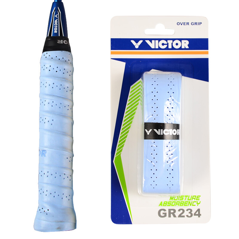 Victor Victor victory badminton racket keel hand glue non slip breathable sweat absorbing band gr-234f single light blue