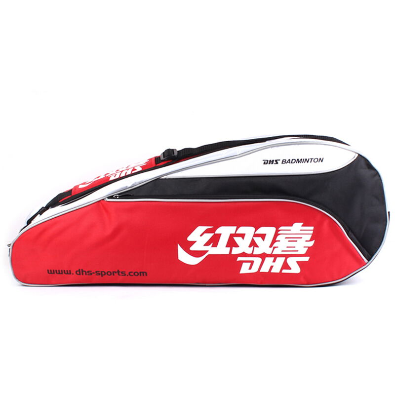 DHS badminton racket bag 6 pieces sports bag Single Shoulder Bag Red Black