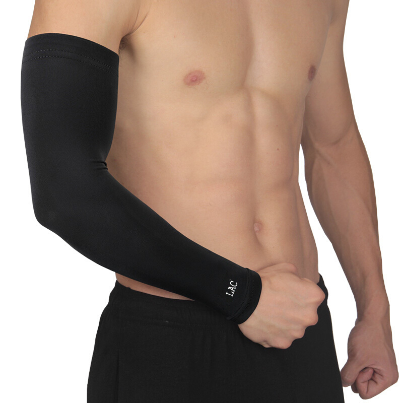 Lac sports arm guard sleeve basketball protector riding arm guard light and thin lengthened elbow guard wrist guard sunscreen breathable sweat absorbing arm sleeve l single pack
