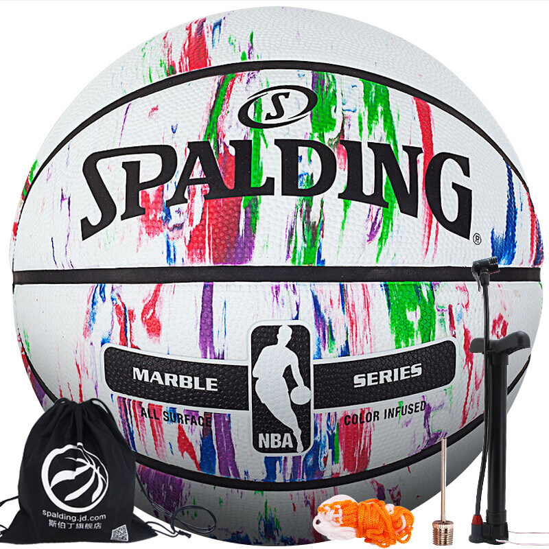 Spalding marble color printing series outdoor rubber basketball 83-636y