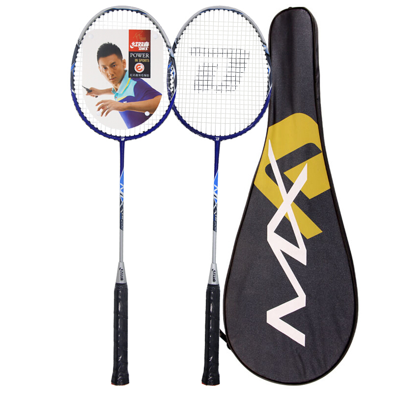 Hongshuangxi DHS badminton racket e-mx202-2 has been threaded