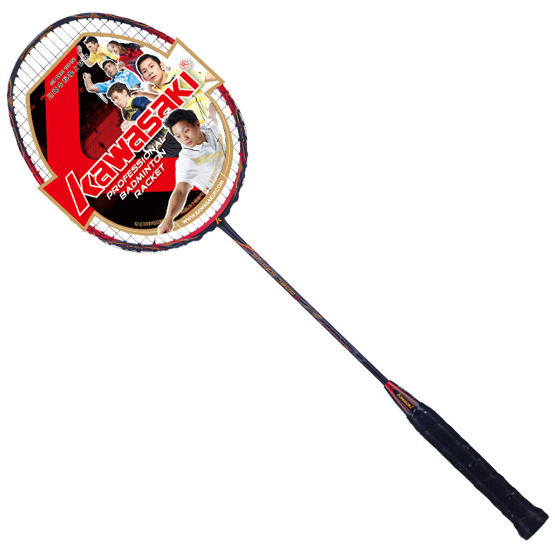 Kawasaki badminton racket full carbon badminton racket single shot four-star racket spider man 7200 second generation red threaded