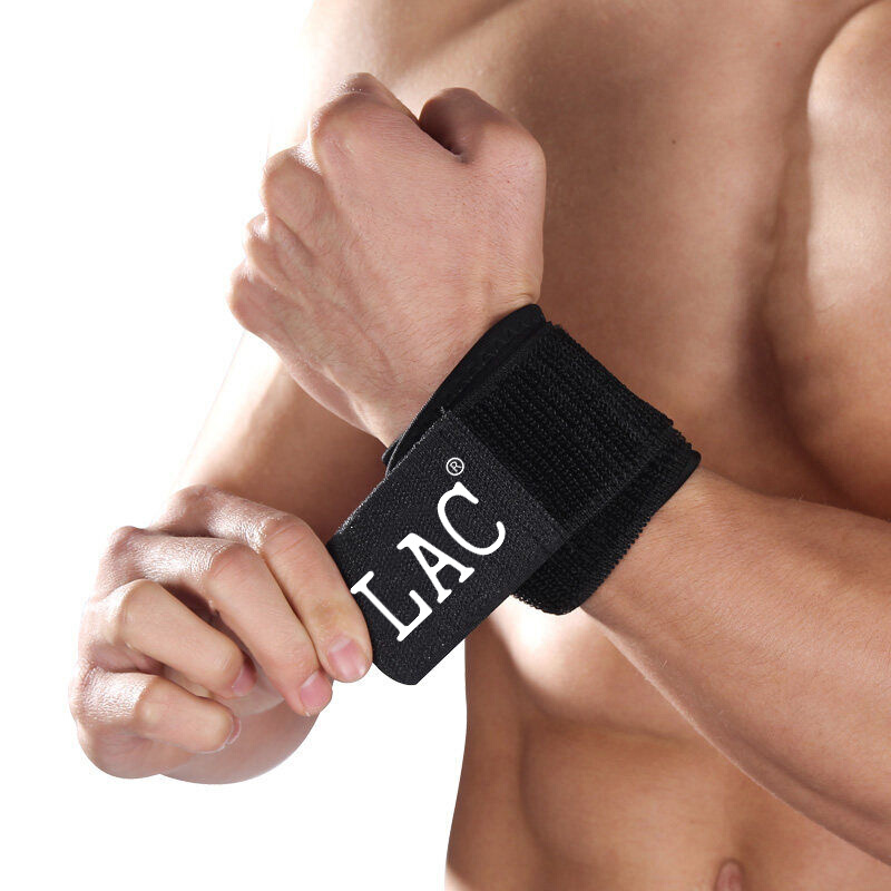 Lac adjustable sports wrist guard men's and women's basketball badminton sprain bandage wrist guard bandage style black single