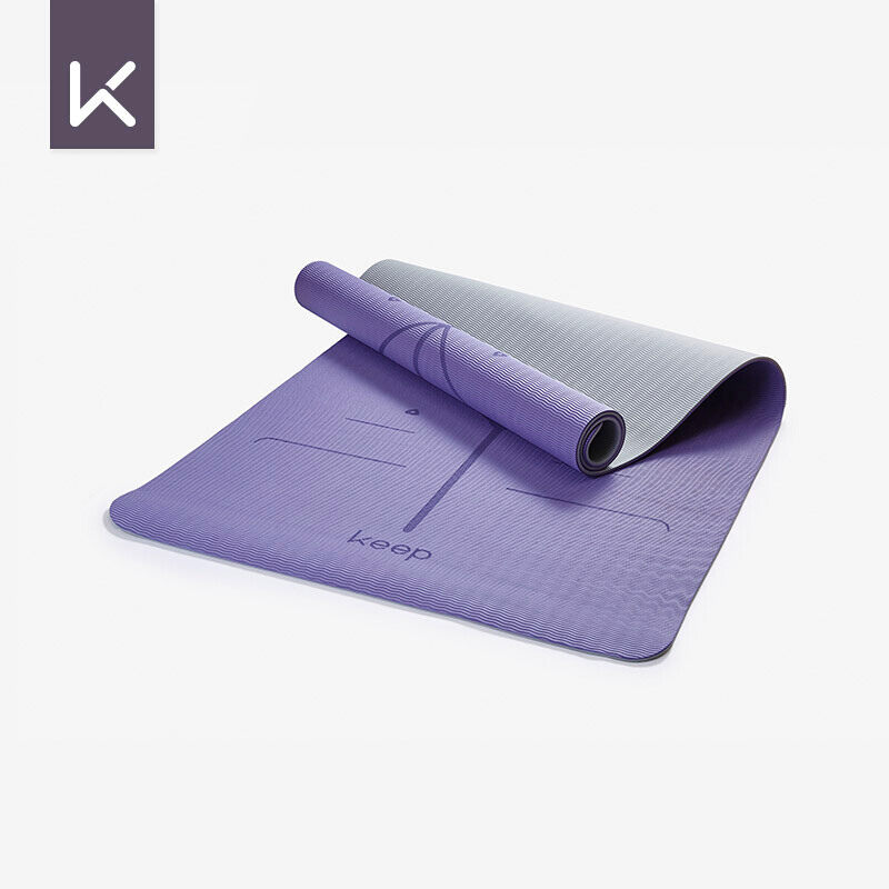 Keep widened posture line yoga mat lengthened widened wear-resistant shock absorption non slip TPE men's and women's fitness Purple / gray