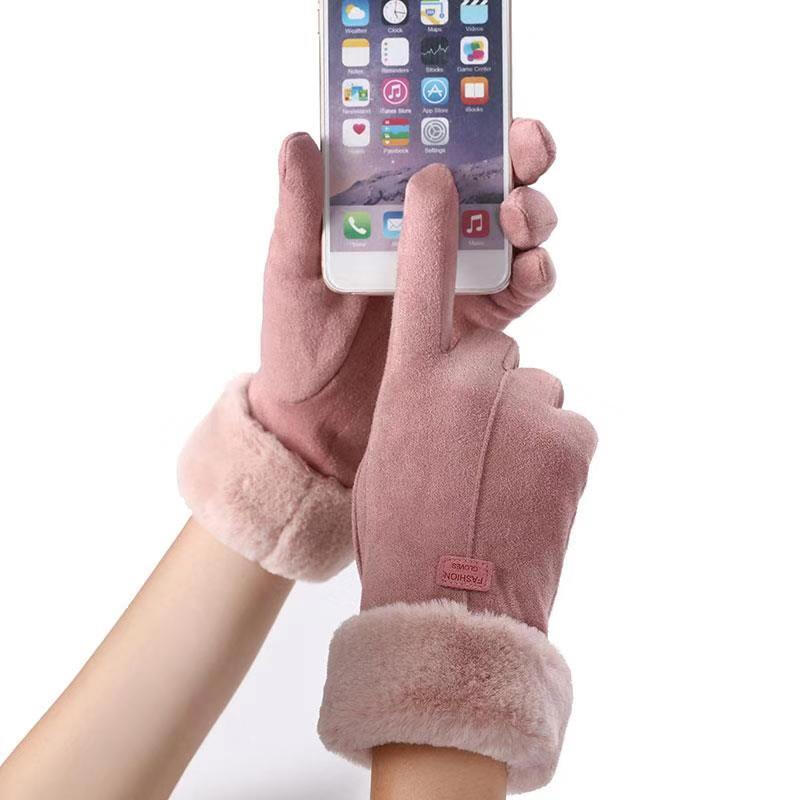 Cavalry cavalry riding gloves women's touch screen bicycle motorcycle battery car thickened warm outdoor winter suede gloves