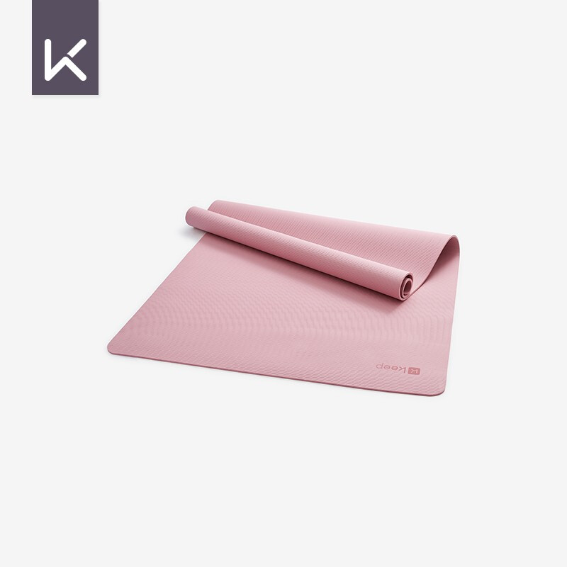 Keep TPE extra large widened and lengthened fitness mat 183 * 113cm dance training Yoga non slip floor mat for men and women beginner professional 7mm thick grapefruit powder