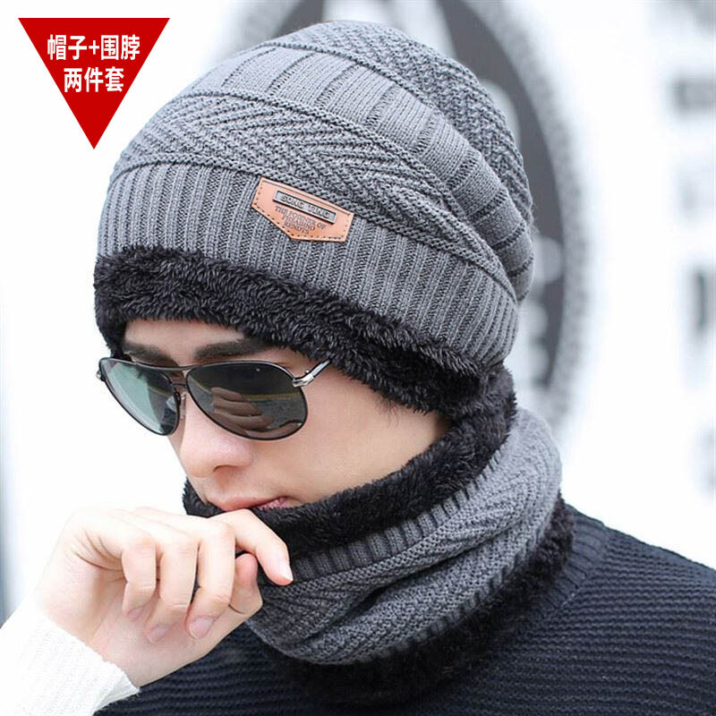Jess aibaoluo jieshiaibaoluo men's winter neck cover cold proof and warm warm Plush thickened Bib riding head cover mask neck cover Hat Gray