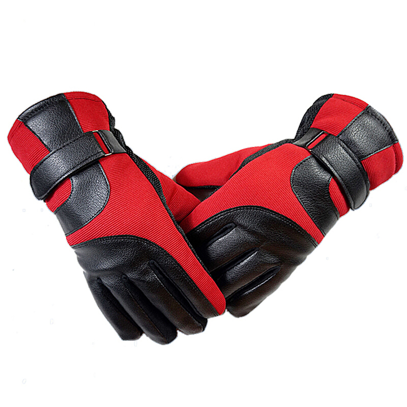Haolebao red sports antiskid thickened warm riding touch screen gloves bicycle spring and autumn and winter outdoor men's and women's Wear-resistant gloves mountain bike accessories and equipment
