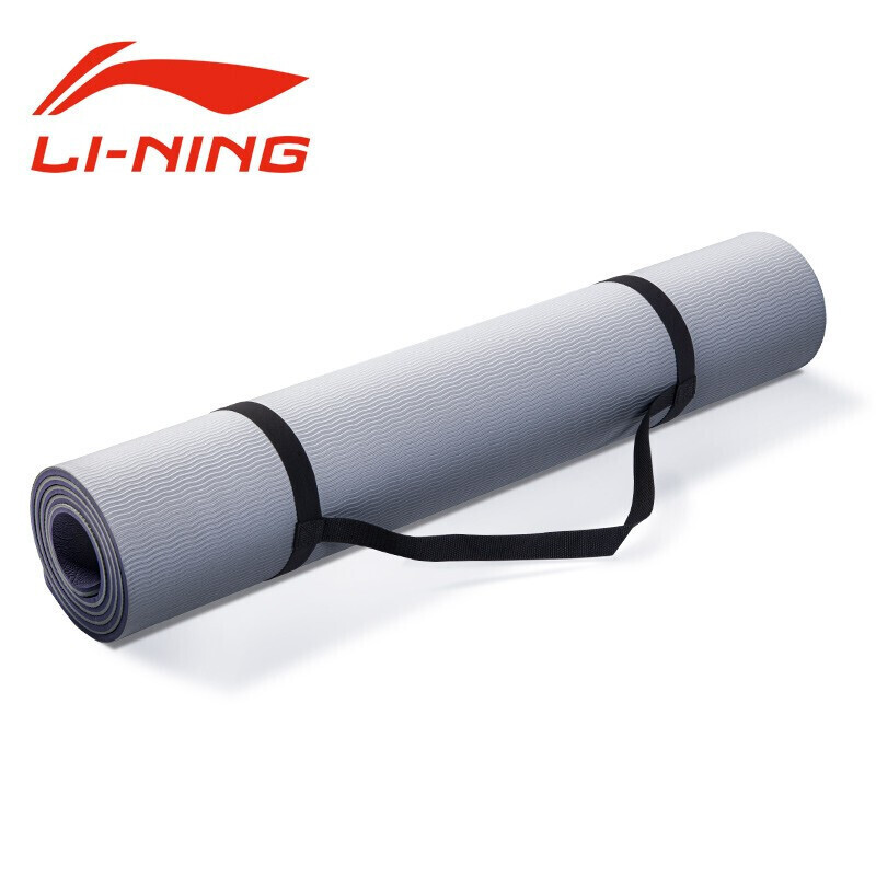 Li-Ning fitness mat 7mm thickened two-color double-sided TPE environmental protection wear-resistant yoga mat widened and lengthened 183 * 80cm sports mat ljsp490-1 purple gray