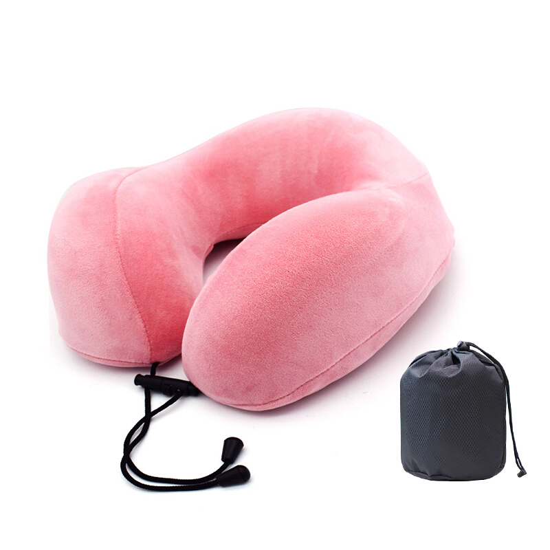 Joytour travel pillow aircraft sleeping neck pillow memory cotton U-shaped pillow nap pillow cherry powder