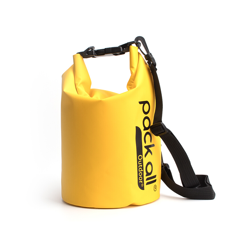 Pack all beach waterproof bag swimming diving towel clothing storage bag outdoor drifting mobile phone camera waterproof bag 5L (including strap) yellow