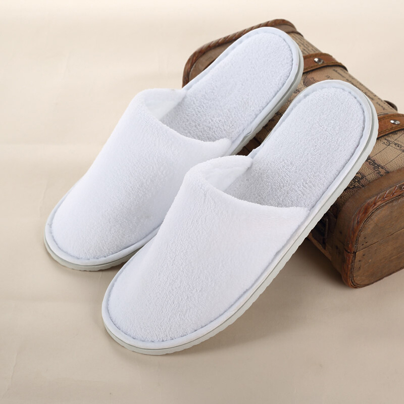Chi Dong disposable slippers hospitality slippers hotel beauty salon anti slip thickened portable floor slippers towel cloth bag head 5 pairs of equal size