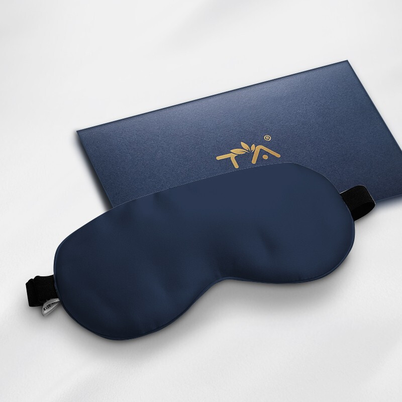 TA silk eye mask mulberry silk sleep breathable men's and women's general nap comfortable travel travel Tibetan blue