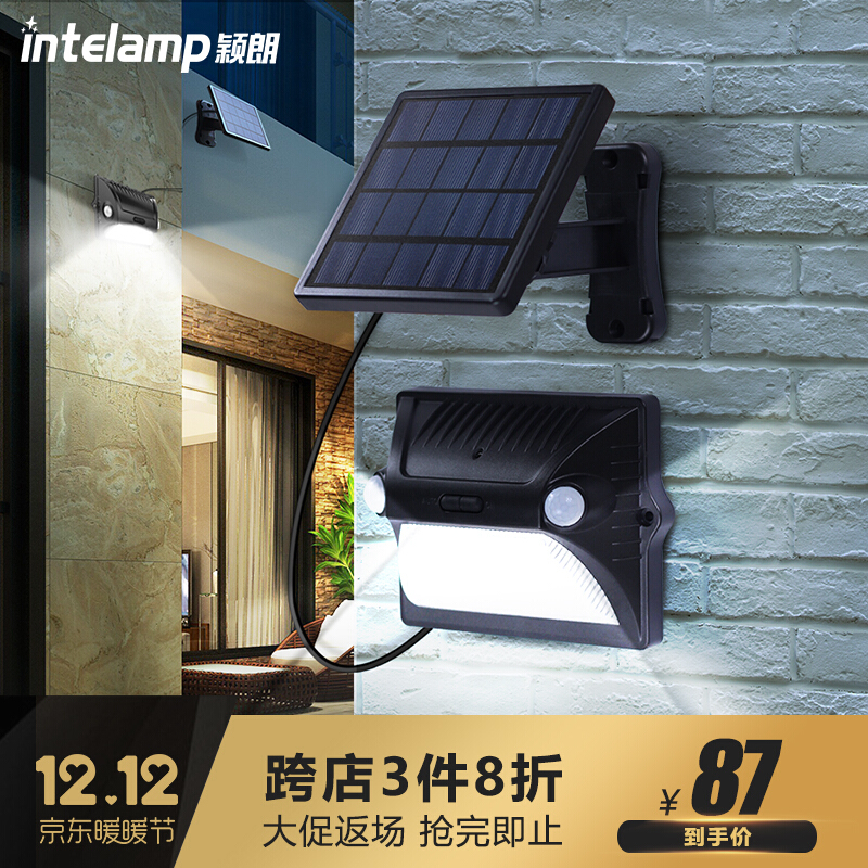 Intelamp split solar lamp human body induction wall lamp LED Waterproof household courtyard lighting street lamp