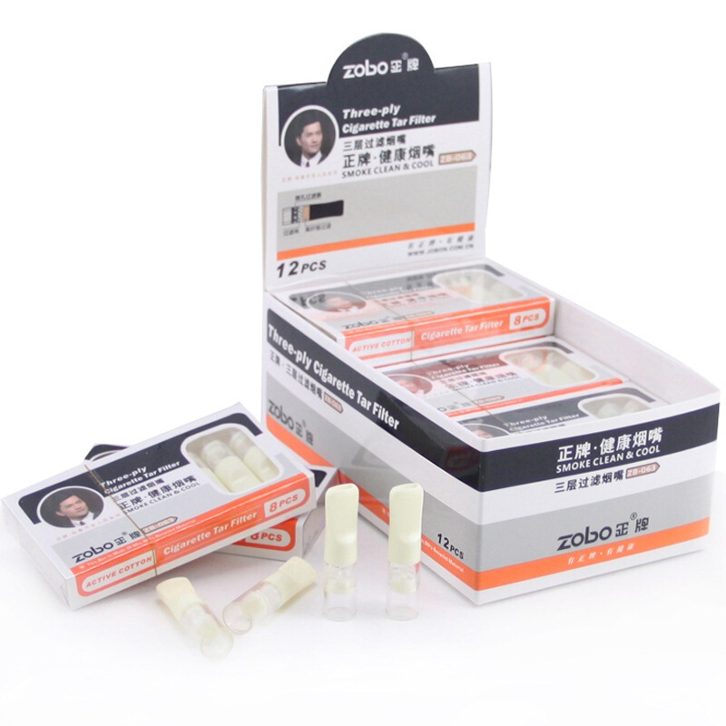 Genuine microporous filter bead fiber triple filtration disposable cigarette holder economic suit zb-063 (8 pieces * 12 boxes)