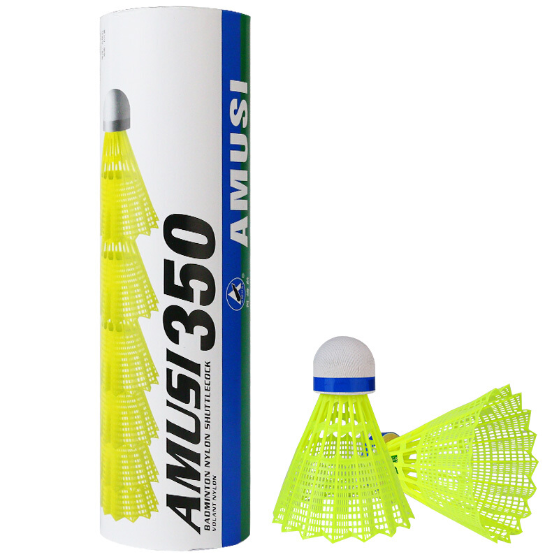 Amisi badminton plastic nylon ball m350 yellow 6 Pack