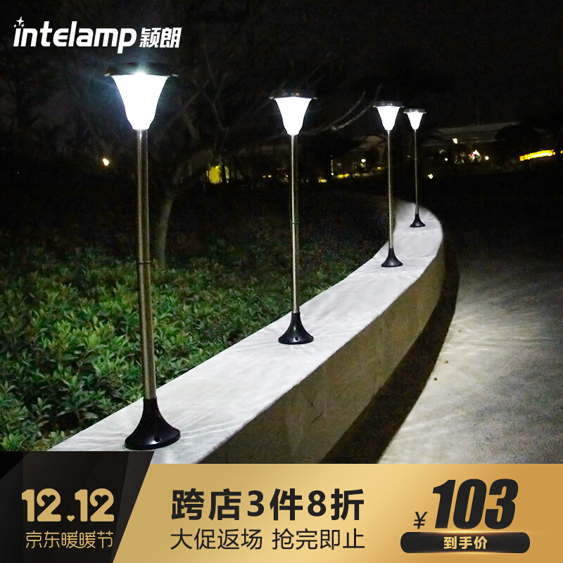 Intelamp solar lawn lamp courtyard column wall lamp villa outdoor household waterproof outdoor European street lamp garden lawn lamp