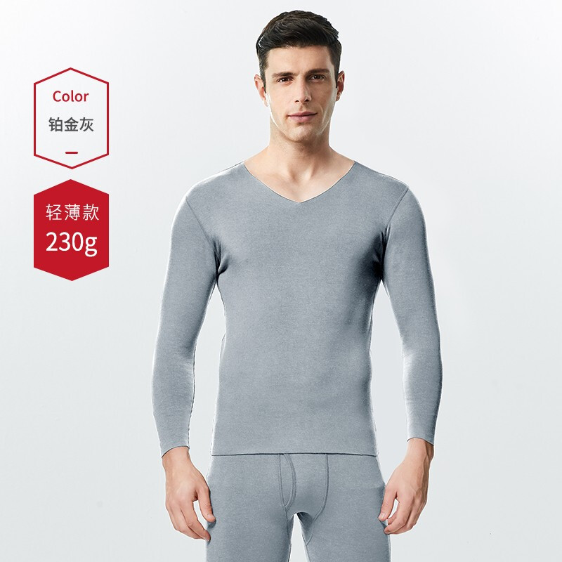 Arctic velvet self heating thermal underwear men's [temperature rise 8 °] German velvet traceless Plush women's autumn clothes and autumn Pants Set cold proof couple's thread suit platinum gray XXL