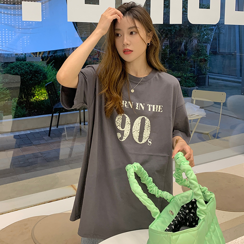 Real shooting cotton summer clothes new loose medium and long short sleeved women