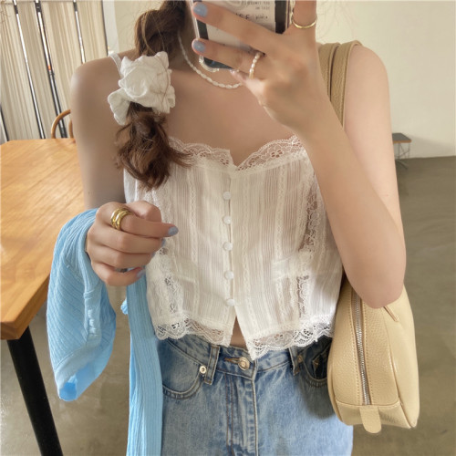 Real price! Lace suspender + knitted long sleeved sunscreen shirt