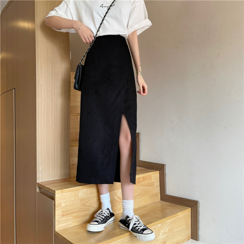 Real price long skirt suit split A-line skirt medium length skirt women