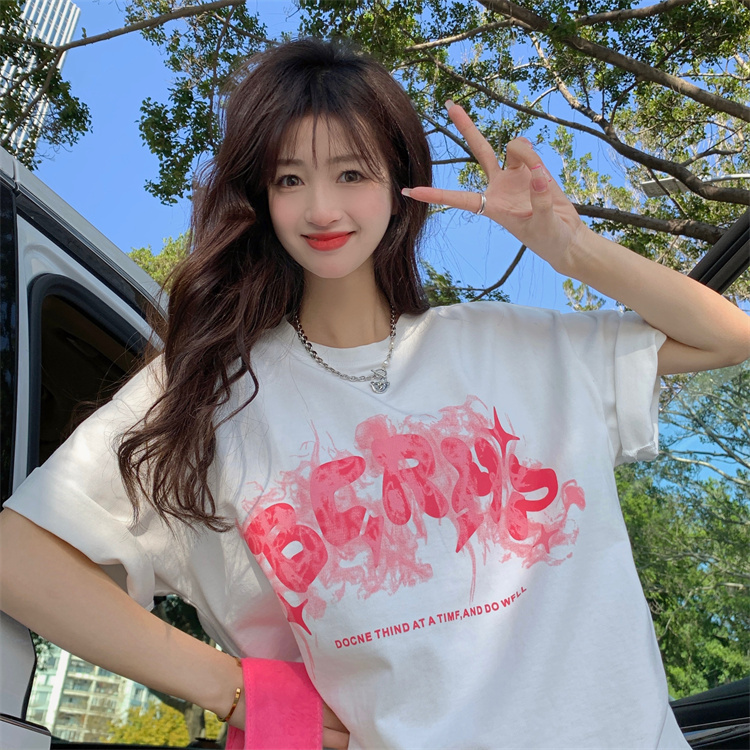 Official figure real price cotton 2022 new short sleeve T-shirt for women