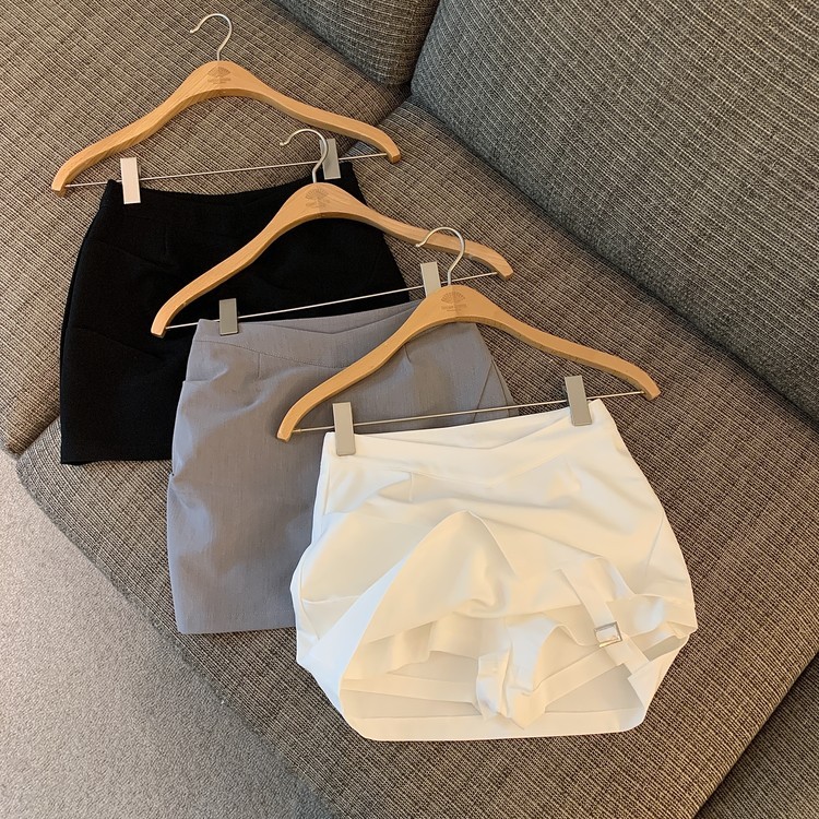 Real shooting and real price summer foreign style fashion leisure irregular split lace up high waist A-shaped suit trouser skirt