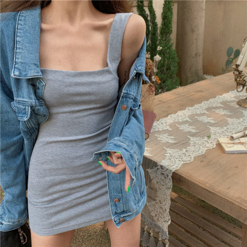 Real price European and American neckline Slim Fit Sexy Hip Wrap Dress