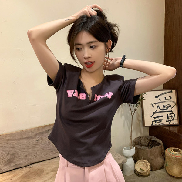 Official figure real price cotton 2022 new short sleeve T-shirt printed women