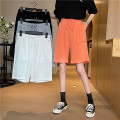 Real shot real price video Minnie velvet 25 cotton Capris wide leg pants drawstring casual pants