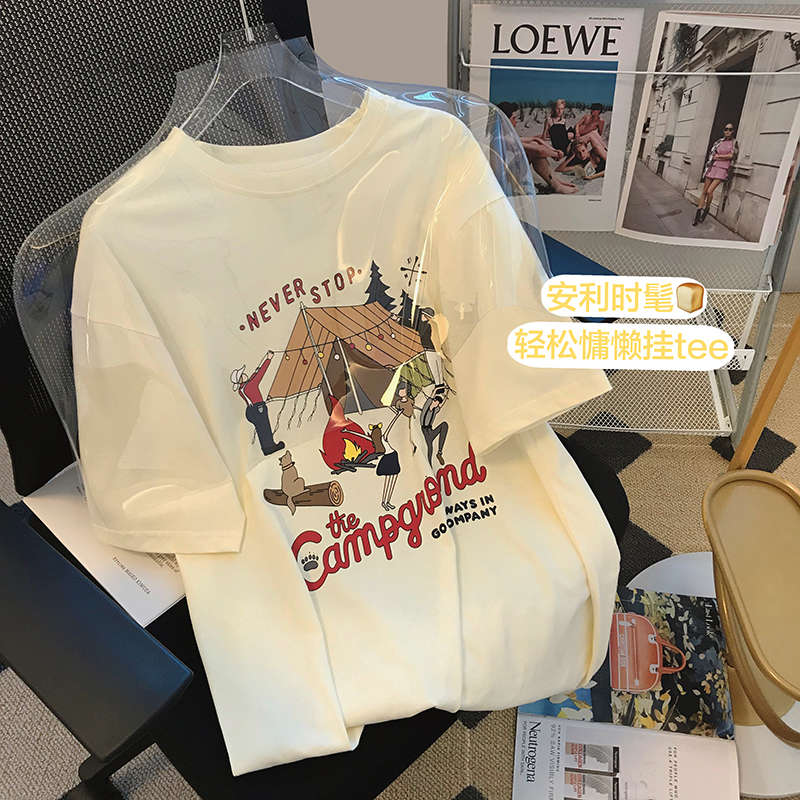 Official figure real price cotton 2022 new short sleeve T-shirt for women