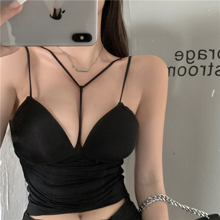 Real shot ~ real price lazy hot girl temperament fashion slightly transparent long sleeved knitted sunscreen blouse hanging neck vest two-piece set