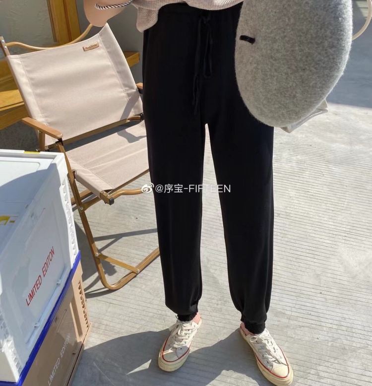 [LMK] Korean version simple elastic waist casual pants 2106# hjy