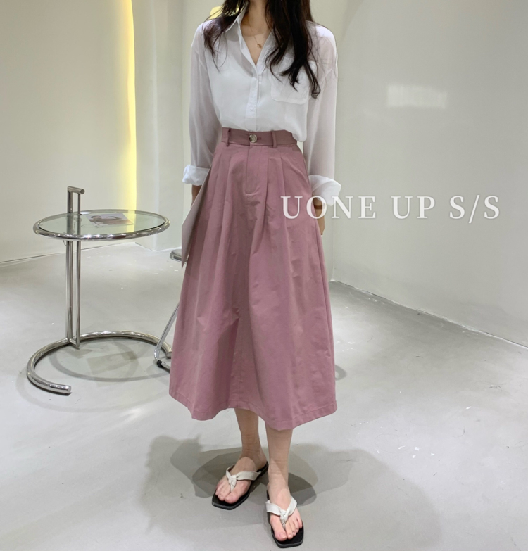 Original price 77.83! [uone] Japanese retro medium length skirt 97151# LSL
