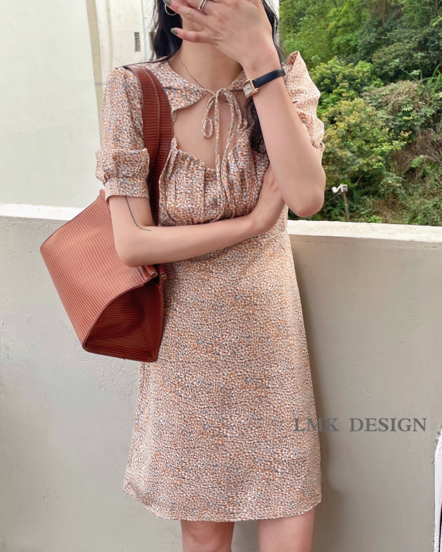New in early summer! [LMK] careful machine bandage floral dress 2107# hjy
